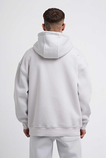 Machinist Чоловічий сірий світшот Oversize з принтом Fire