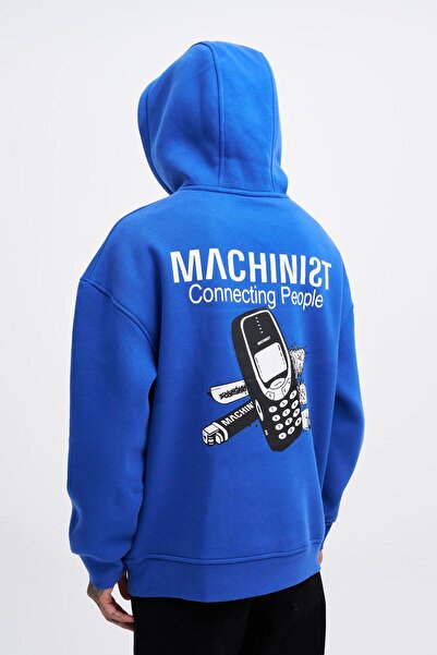 Machinist Men's Connecting People Printed Hooded Saks Sweatshirt