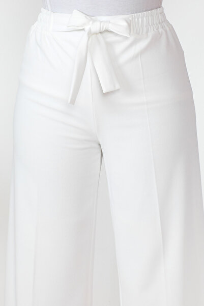 İmajButik White High Waist Wide Leg Trousers