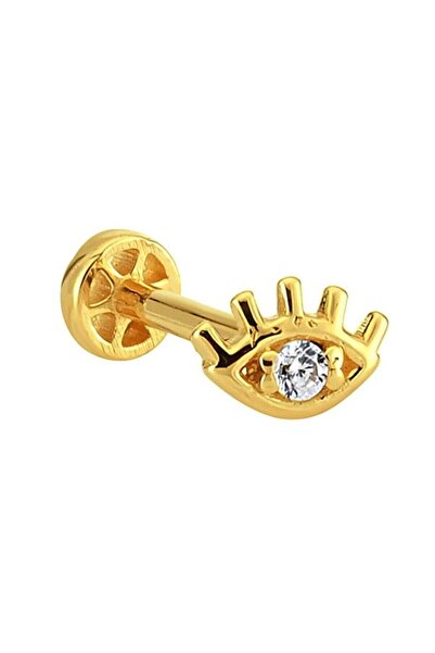 Dianora Piercing Taşlı Göz Altın Tragus Piercing