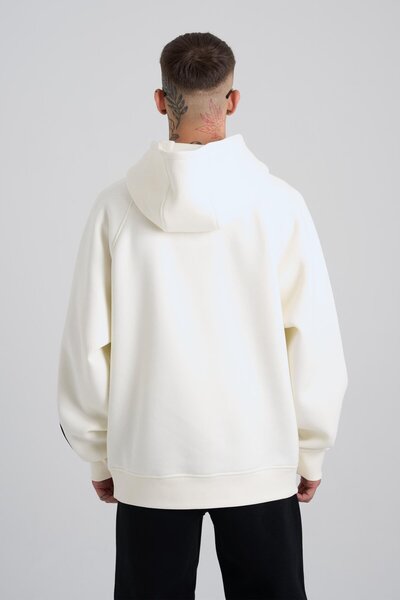 Machinist Ανδρικό φούτερ με κέντημα με κουκούλα εκρού με λεπτομέρεια