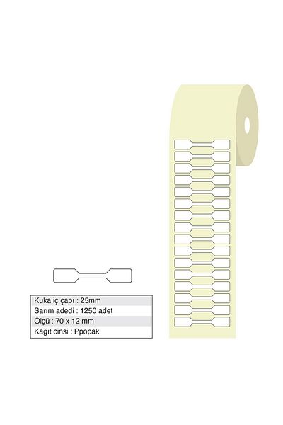 Tanex 1250 Pieces of Opaque Jeweler Labels - 70X12Mm Roll