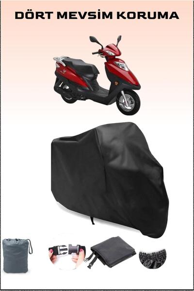 Breen Black Haojue Hj 125t-10 Compatible Motorcycle Tarpaulin, Engine Cover