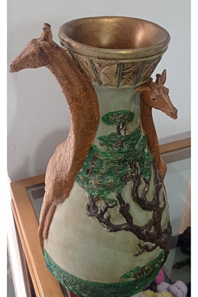 TOMRİSE SAFARİ Zürafa Ailesi Otantik Vazo Bohem Tarz Dekor Vazo