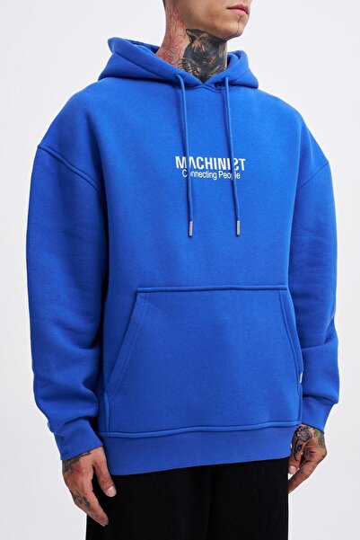 Machinist Men's Connecting People Printed Hooded Saks Sweatshirt