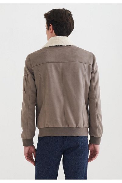 Pierre Cardin Ανδρικό δερμάτινο παλτό Theo Fur Collar, Faux Leather