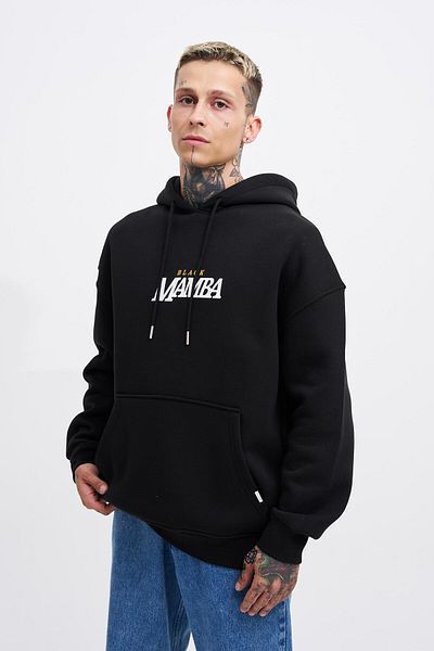 Machinist Ανδρικό μαύρο φούτερ με στάμπα Mamba Oversize