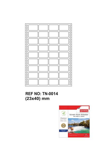Tanex Tn-0014 Continuous Form Label 23x40mm