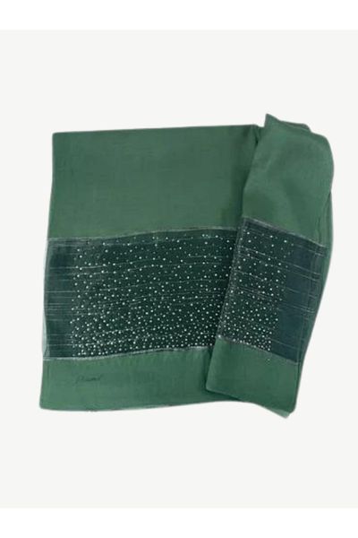 PİRAMİT Stone Evening Dress Shawl Emerald Green
