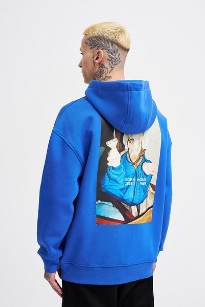 Machinist Ανδρικό φούτερ Born Again με στάμπα με κουκούλα Oversize Saks