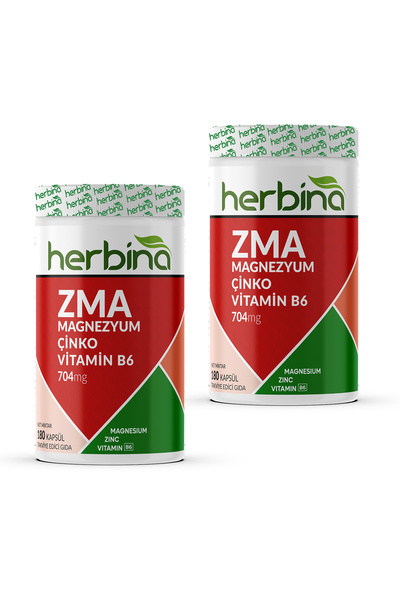 Herbina Zma Magnesium Zinc Vitamin B6 2 Pieces 180 Capsules