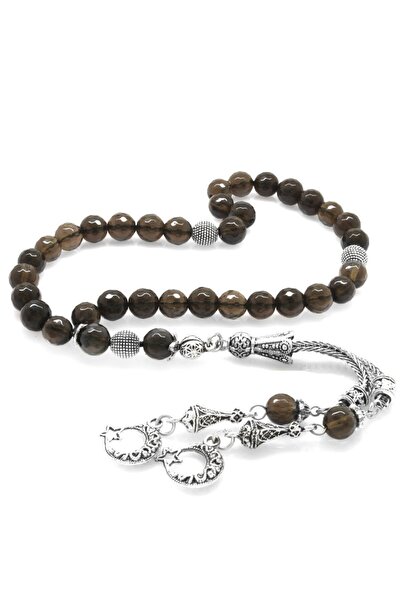 Tesbihane Нетемніючий метал Ayyıldız з бахромою Фасетована куля Різаний кварц Натуральний камінь Чотки