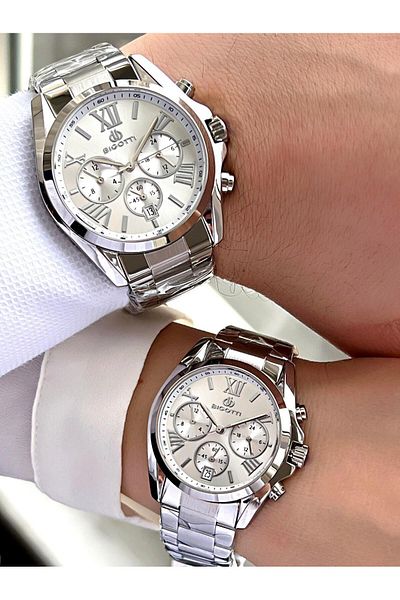 Bigotti 5 Atm Special Steel Band Wrist Watch for Couples and Lover - Interior Functions Active Cf.10588.1