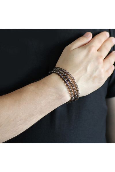 Tesbihane Smoky Quartz Natural Stone Accessory Both Bracelet and Necklace and Rosary 99pcs