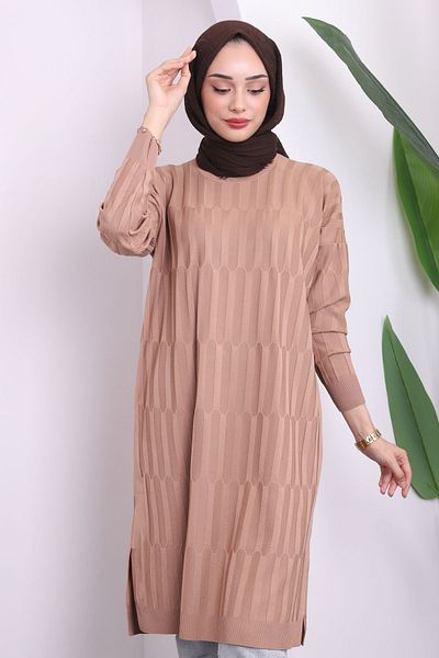 İmajButik Cold Yarn Mercerized Biscuit Knitwear Tunic