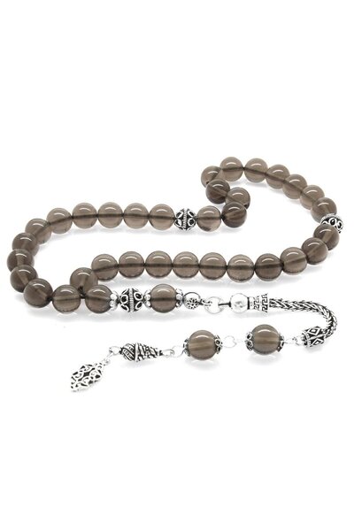 Tesbihane 925 проба срібний кулька з бахромою, нарізаний кварц, натуральний камінь, чотки