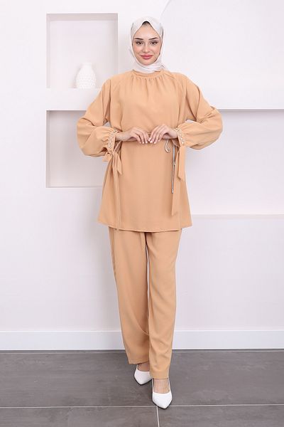 İmajButik Σετ μανίκι και ζώνη μπισκότων με πέτρινη λεπτομέρεια