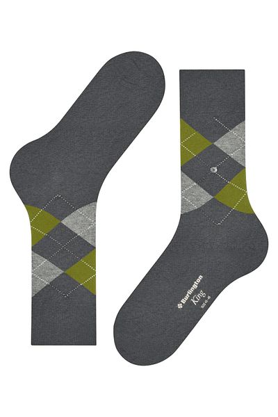 Burlington Burlington Herren Socken - King, Baumwolle, Rautenmuster, Logoemblem