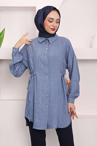 İmajButik Τουνίκ Ινδίγκο - Με λεπτομέρεια στο πλάι