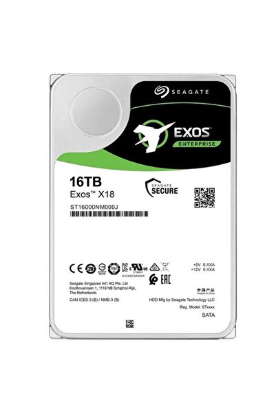 Seagate 3.5" 16TB EXOS ST16000NM000J 7200 RPM 256MB SATA-3 NAS ve Güvenlik Diski