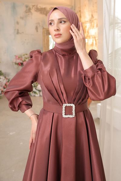 İmajButik Βραδινό φόρεμα με μανίκια με μπαλόνι
