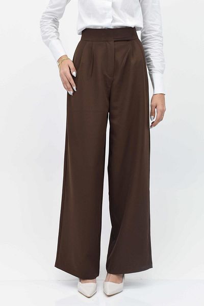 birizmoda Παντελόνι Palazzo με Velcro στη μέση - Bitter Brown