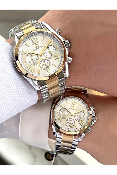 Bigotti Functional Wristwatch with 5 Atm Steel Band - Cf.10588.4 for Couple and Lover