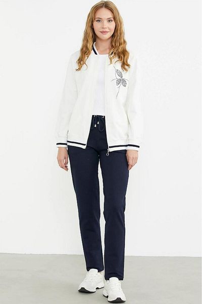 Sementa Embroidery Detailed Pocket Zippered Tracksuit Set
