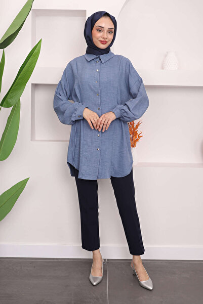 İmajButik Τουνίκ Ινδίγκο - Με λεπτομέρεια στο πλάι