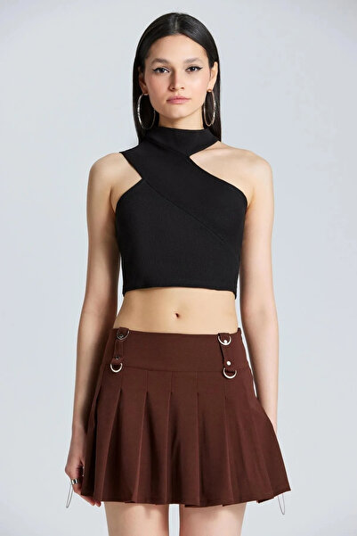 World Fashion Trends WFT2567 Crop negru fără mâneci