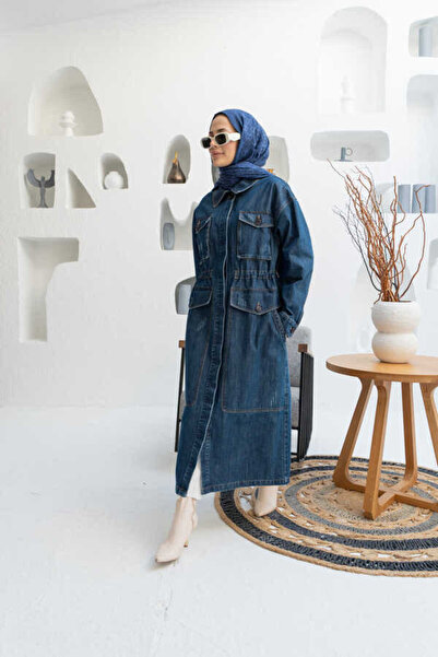 Neways 6652-Büyük Cepli  Ceket Koyu Mavi