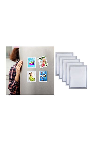 Hdg 10 Pcs Gray Edged Clear Magnet Fireplace File - 10X15Cm Magnetic Picture Frame