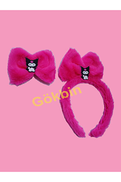 Gökbin Παιδικό χαριτωμένο λούτρινο κορδέλα μαλλιών με φιόγκο και κορώνα Kurom...