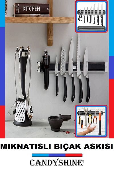 Zeki Karga Magnetic Knife Holder Metal Tool Holder Knife Hanger 55 cm