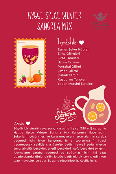 Hyggefoods Hygge Spice Winter Sangria Mix - Spanish Style - Limited Edition - New Year Christmas - Yılbaşı Seti