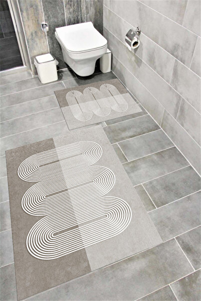 Bordo Halı Su Emici Yumuşak Kaymaz Taban Sünger Dolgulu Yıkanabilir Dekoratif...