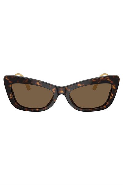 Dolce&Gabbana نظارة شمسية دولتشي آند غابانا للنساء بتصميم عين القطة - Dg 4467b - مقاس العدسة: 55 مم - هافانا