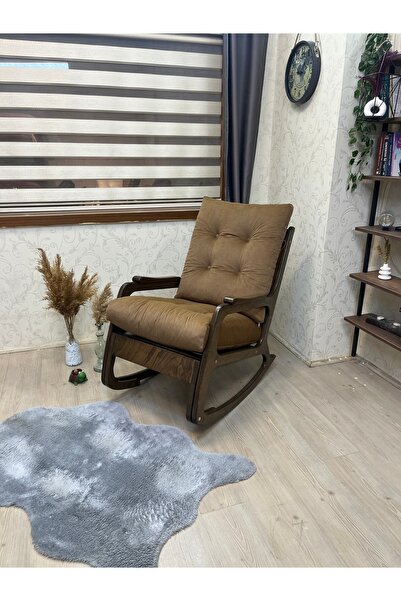 Asedia Kontes Kahverengi Sallanan Sandalye Sallanan Koltuk Baba Koltuğu Okuma...