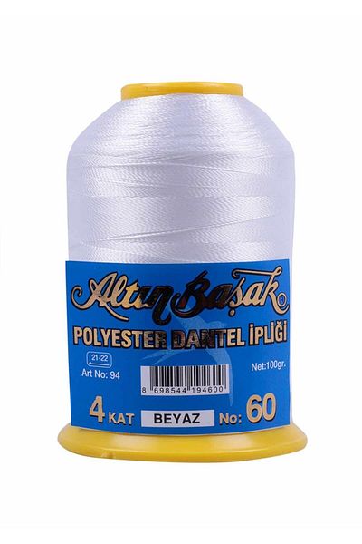 Altınbaşak 4 Layer White Polyester Lace Yarn - No 60
