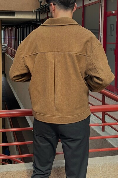 inpool Old Money Culture Shirt Collar Oversize Stamp Jacket - Buttoned, 24USEC05