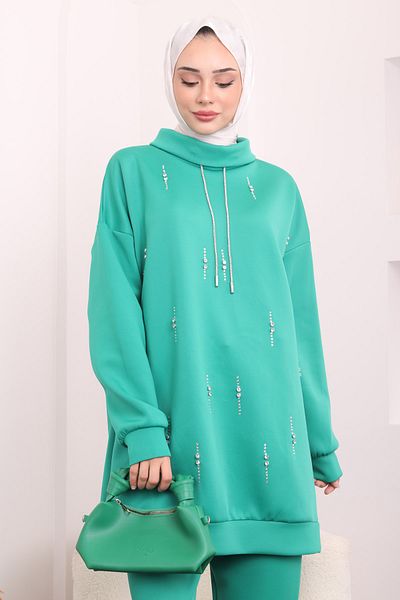 İmajButik Λεπτομερές διπλό σετ πράσινης χάντρας