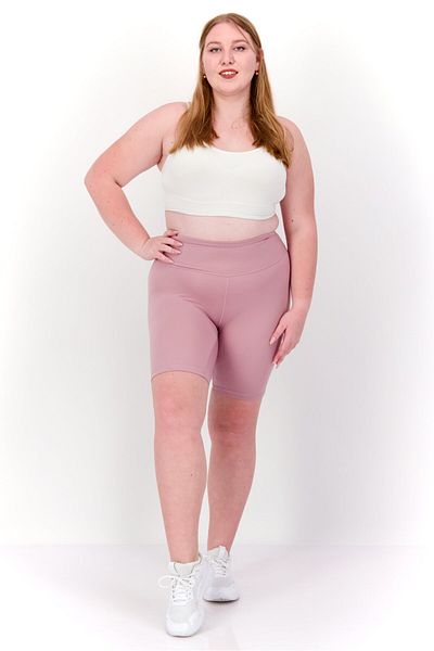 adidas Women Plus Size High Rise Biker Short, Mauve