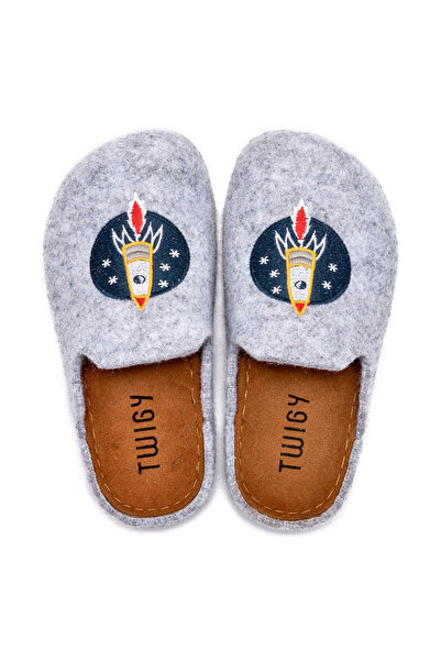 Twigy Roket Çocuk Ev Terliği Gri 30/35