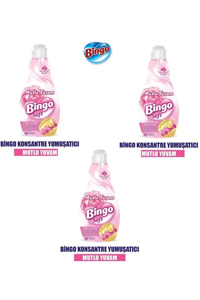 Bingo Soft Konsantre Çamaşır Yumuşatıcısı Mutlu Yuvam 1440 ml X 3 Adet