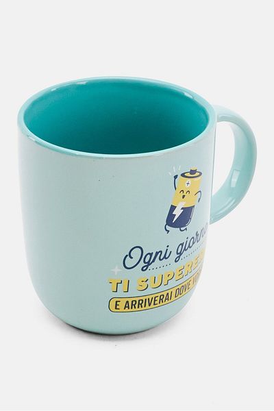 Mr. Wonderful Ogni Giorna Ceramic Coffee Mug 380 Ml, Light Blue Combo