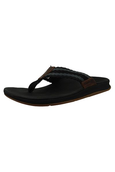 Reef Herren Zehentrenner Sandalen Ortho Woven CI2765 Schwarz Black Textil