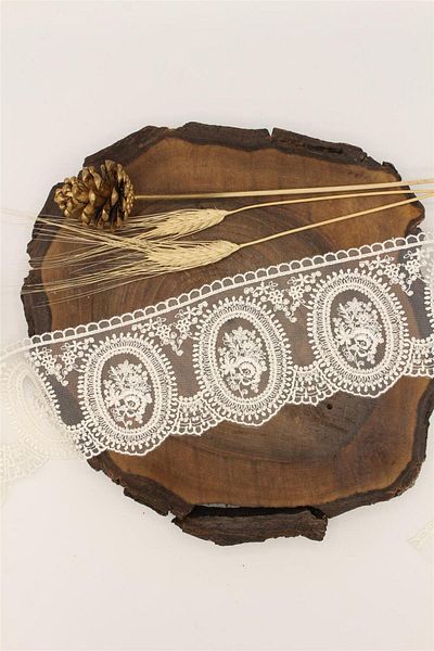 Gül Organza Guipure 70139 - 9 μ. Κρέμα