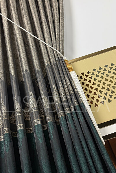 LisabellaHome Perdele de fundal pentru panou Emerald Vision – 1/2,5 pliuri de...