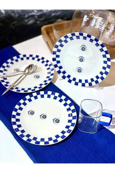 rubihome Modern Evil Eye Bead Porcelain 19 cm Cake Set for 6 People - Set