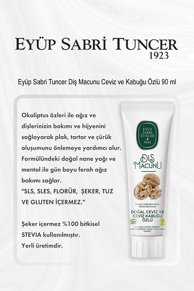 Eyüp Sabri Tuncer 90ml Walnut and Peel Extract Toothpaste - Buy 5 Get 4, Rosie Cotton